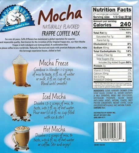 DaVinci Gourmet Frappe Freeze Coffee Mix, Mocha, 3 Lb Bag, 27 Servings