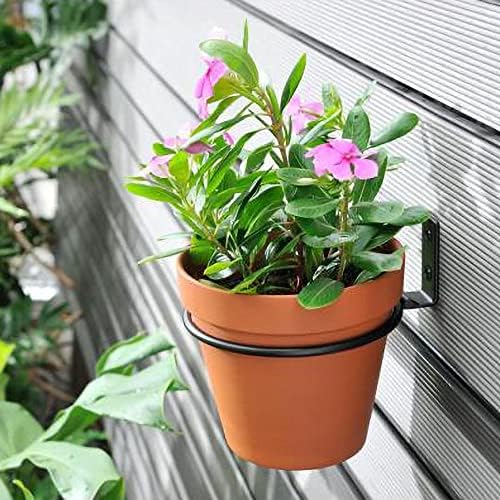 6 Pack Plant Pot Hangers, 4 Inch Flower Pot Holder Ring Wall Mounted Metal Hanging Bracket for Indoor Outdoor Hanging Plant Shelf