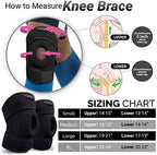 Physix Gear Knee Brace for Men & Women - Adjustable Patella Compression Knee Support for Arthritis, ACL & MCL, Meniscus Tear, Plus Size Knee Brace w/Side Stabilizers, Knee discomfort Recovery