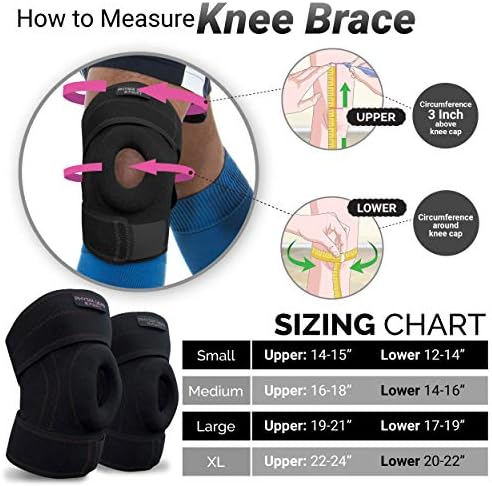 Physix Gear Knee Brace for Men & Women - Adjustable Patella Compression Knee Support for Arthritis, ACL & MCL, Meniscus Tear, Plus Size Knee Brace w/Side Stabilizers, Knee discomfort Recovery