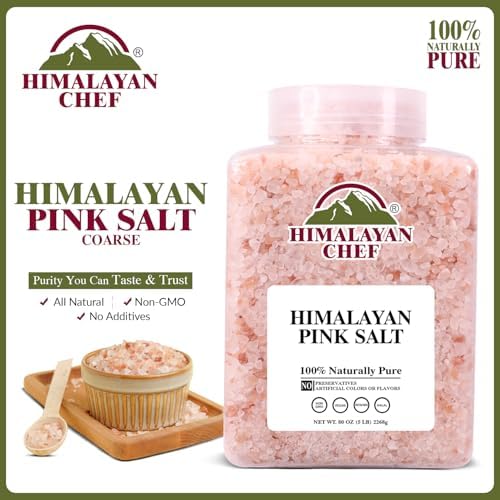 Himalayan Chef Coarse Pink Himalayan Salt, 5 lbs 2-Pack - Pure, Natural, Mineral-Rich, Kosher, Ideal for Grinder Refills, Cooking, Seasoning, Baking