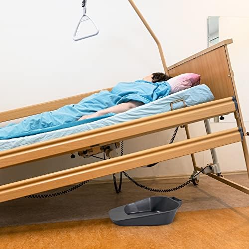 Vakly Fracture Bedpan – Portable Easy-Clean Plastic Bed Pan with Built-in Handle & Spill-Free Guard for Bed-Bound or Bedridden Patients, Home or Hospital Use