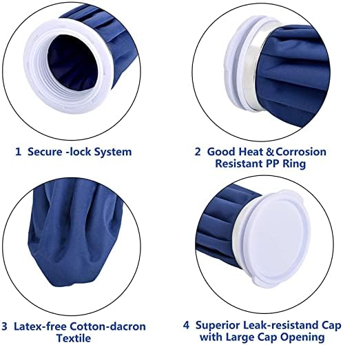 3 Pack Ice Bag, Reusable First Aid Ice Packs, Hot and Cold Reusable Ice Bag, First Aid Therapy Packs Relief and Reduce Sports Injuries,Deep Blue(6/9/11inch) (6+9+11)