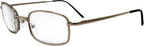 Men's High-Powered Reading Glasses: Gold Frame and Brown Case +6.00 Magnification Aspheric Lenses