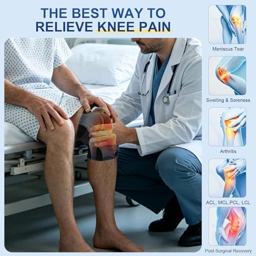 Knee Brace for Women & Men, Knee Support with Side Stabilizers, Adjustable V-Straps & Anti-Slip for Knee Pain Injuries Recovery, Meniscus Tear,ACL,MCL,Arthritis, Patella Stability