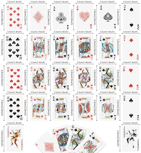 52 Edible Casino Poker Theme Cupcake Toppers Playing Cards Party Decorations Poker Game Cupcake Picks Edible Casino Cake Toppers for Las Vegas Casino Night Poker Theme Party Food Decorations Supplies