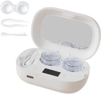 Ultrasonic Contact Lens Cleaner, Contact Lens Cleaner Machine with 3 Timing Modes, Portable Ultrasonic Cleaner with Mirror & LED Timer Display for Disposal Soft Lens, Hard Lens, Contact Lens