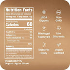 Organic Agave In The Raw Agave Nectar, 18.5 oz., Made With USDA Organic Blue Agave From Mexico, Non-GMO Project Verified, Kosher Vegan and Low Glycemic Index