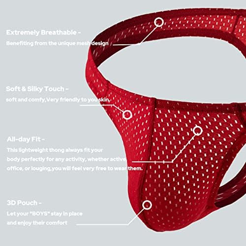 MIZOK Men's Sexy See Through Mesh G-String Underpants Bulge Pouch T-Back Thong Underwear