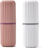 2pcs Toothbrush Travel Case, Travel Toothbrush Cup Case Toothbrush Holder Toothpaste Storage Box Multifunctional Large Capacity for Traveling, Camping, Trip