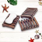 6 Pieces Wooden Soap Dish, Self Draining Soap Dish Holder Natural Drain Soap Saver, Soap Tray for Shower Used for Bathroom, Kitchen