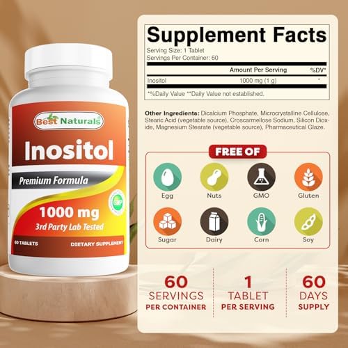 Best Naturals Inositol 1000 mg 60 Tablets