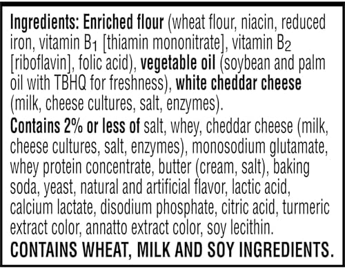 Cheez-It Cheese Crackers, Baked Snack Crackers, Lunch Snacks, White Cheddar, 12.4oz Box (1 Box)