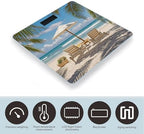 Ocean Beach Theme Scale for Body Weight Digital Bathroom Scale Toughened Glass High Precision Scales for Body Weight with Large LCD Backlight Display Weight Scales