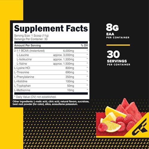Primaforce EAA Powder (30 Servings, Fruit Punch Flavor) | Essential Amino Acids for Pre/Intra Workout and Recovery - Non-GMO and Gluten Free