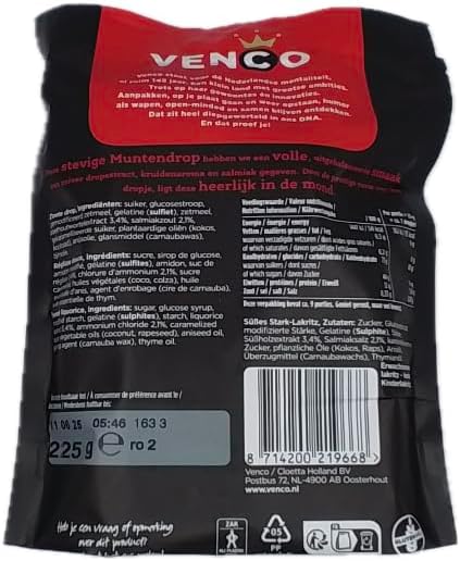 Venco Coin Shaped Licorice 225g (Pack of 4) - Ideal for every Occasion