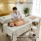 Premium Reusable Massage Table Sheets with Face Hole, Bed Cover Professional Massage Linens Fitted Wax Mat for Esthetician Bed, Stain and Wrinkle-Resistant, Machine Washable (Grey, 48 * 91 Inch)