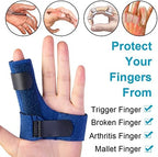 Trigger Finger Splints, Finger Brace with 2 Gel Sleeves for Injured Mallet Finger, Straightening Supports for Sprains Pain Relief, Sports Broken Injury, Dislocated Immobilizer, Knuckle Tendon