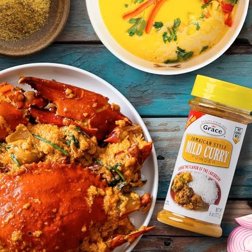 Grace Jamaican Style Mild Curry Powder 6oz - 2 Pack - Authentic Seasoning for a Perfect Blend of Curry Spice Heat & for Rich Flavorful Dishes - Curry Powder Seasoning