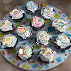 38PCS Edible Dinosaur Cupcake Toppers Wafer Paper Dinosaur Cake Decorations for Roar Dino Theme Baby Shower Kids Birthday Party Decor Supplies