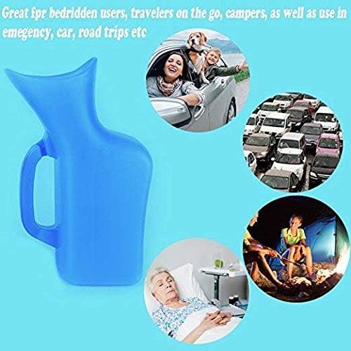 Female Portable Urinal Bottle,Women Urinal Plastic Potty Pee Bottle for Hospital, Car Travel, Outdoor Camping, Traffic Jam 1000 ML