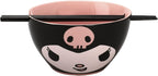 Bioworld Sanrio Kuromi 20 oz Ramen Bowl With Chopsticks