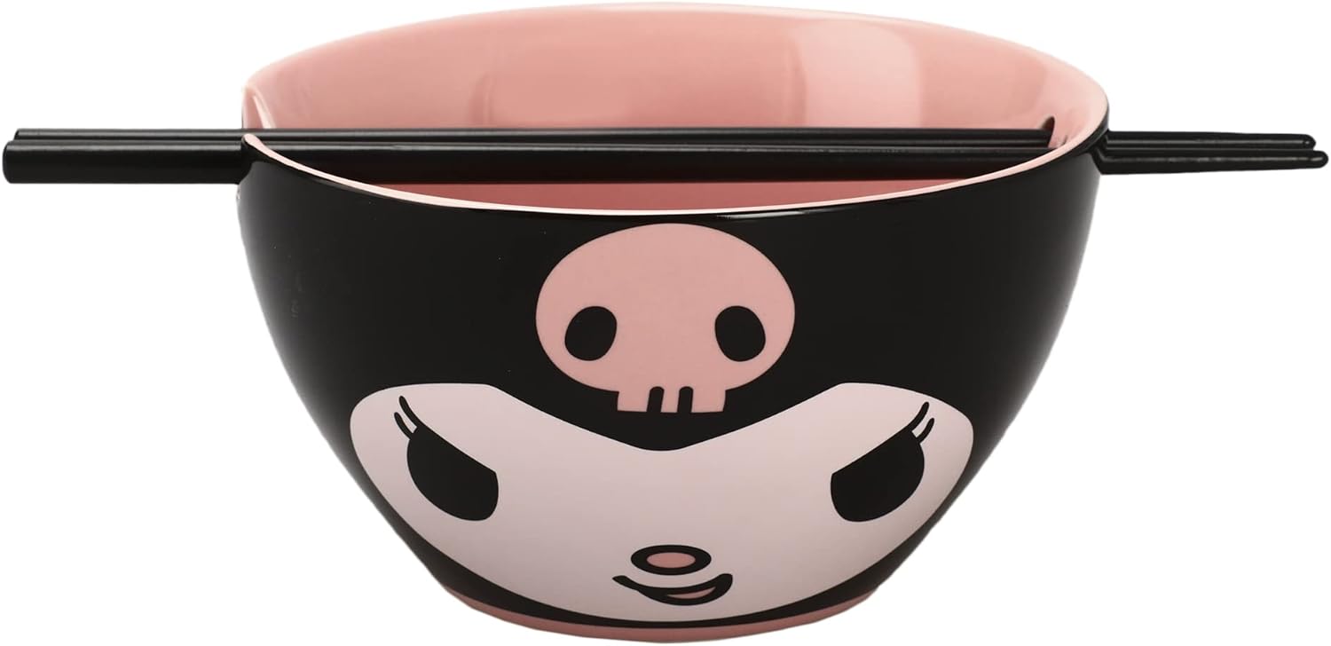 Bioworld Sanrio Kuromi 20 oz Ramen Bowl With Chopsticks