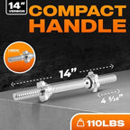Yes4All Threaded Dumbbell Handles, Build Your Own Secure 14/16/18/24 Inch Dumbbell Bar Pair, Fit 1”–1.15” Plates Adjustable for Strength Progress, Non-Slip Star-Lock Collars, Tight Grip