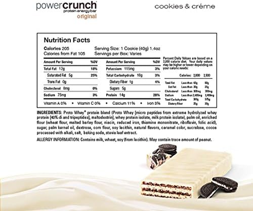 Power Crunch Original Cookies and Creme Protein Bar, 1.4 Ounce - 12 per case.