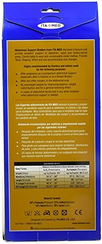 ITA-MED 12" Abdominal Binder for Men, Adjustable & Breathable Post Surgery Compression Garment, Ideal for Post-Surgical Patients & Individuals with Hernias (White, Medium)