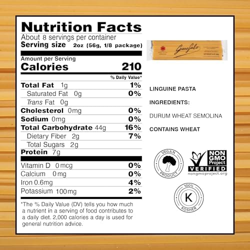 Garofalo - Premium Durum Wheat Semolina Linguine Pasta, Italian Made, Bronze-Drawn, Al-Dente, One-Ingredient Pasta (4 pack)