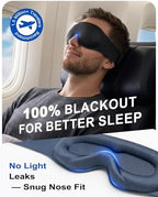 Weighted Eye Mask for Sleeping - 100% Blackout Sleep Mask for Women & Men, 3D Contoured Eye Mask for Lash Extensions, Zero Eye Pressure, Memory Foam, Adjustable Strap for Airplane Travel & Meditation