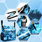 ZHCHG Wheelchair Bags, Wheelchair Backpack with Cup Holder, Wheelchair Bags to Hang on Back, Electric Wheel Chair Accessories, Large Storage Bag for Walker Rollator- Cyan