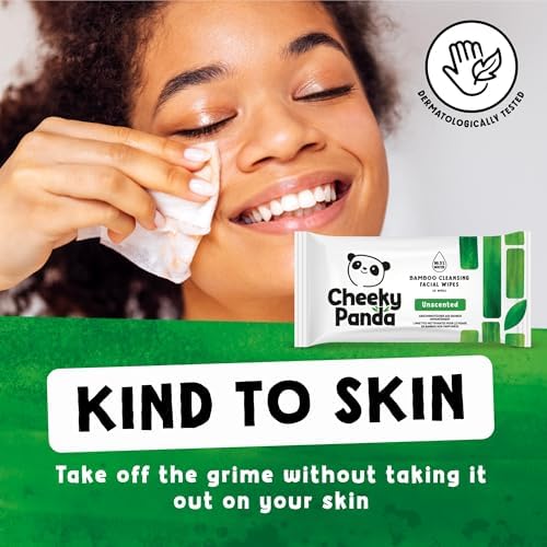 The Cheeky Panda Bamboo Face Cleanser Makeup Remover Wipes | 6 Packs of 25 Face Wipes | 99% Purified Water Wipes | Plant Based & Vegan Wet Wipes | Sustainable Alternative