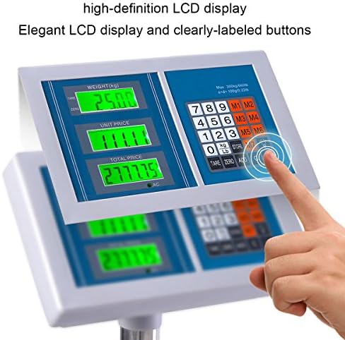 Giantex 660lbs Weight Computing Digital Scale Floor Platform Scale Postal Scale Accurate Shipping Mailing LB/KG Price Calculator Stainless Steel High-Definition Display Screen