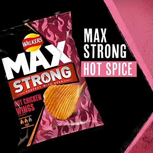 Walkers Max Strong Hot Chicken Wings Crisps 150g