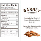 Barney Butter Almond Butter, Bare Crunchy, 10 Ounce Jar, No Added Sugar or Salt, Skin-Free Almonds, No Stir, Non-GMO, Gluten Free, Keto, Paleo, Vegan