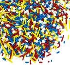 Manvscakes Sprinkles, Blue red and yellow Sprinkles, Super hero Parties, Sprinkle Mix for Cookies, Ice Cream, Cake and Cupcake Decorating