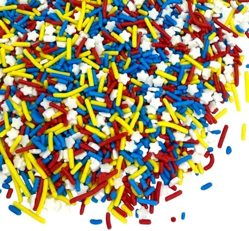 Manvscakes Sprinkles, Blue red and yellow Sprinkles, Super hero Parties, Sprinkle Mix for Cookies, Ice Cream, Cake and Cupcake Decorating