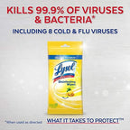 Lysol Disinfecting Wipes To-Go Pack, Lemon Scent, 15 Count (Pack of 2)
