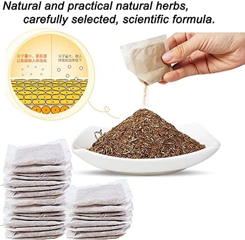 100Bags Mugwort Herb Foot Soak , Lymphatic Drainage Chinese Herbal Organic Wormwood Leg Foot Bath Bag, Chinese Herbal Foot Bath Spa Powder Kits Foot Reflexology Rela
