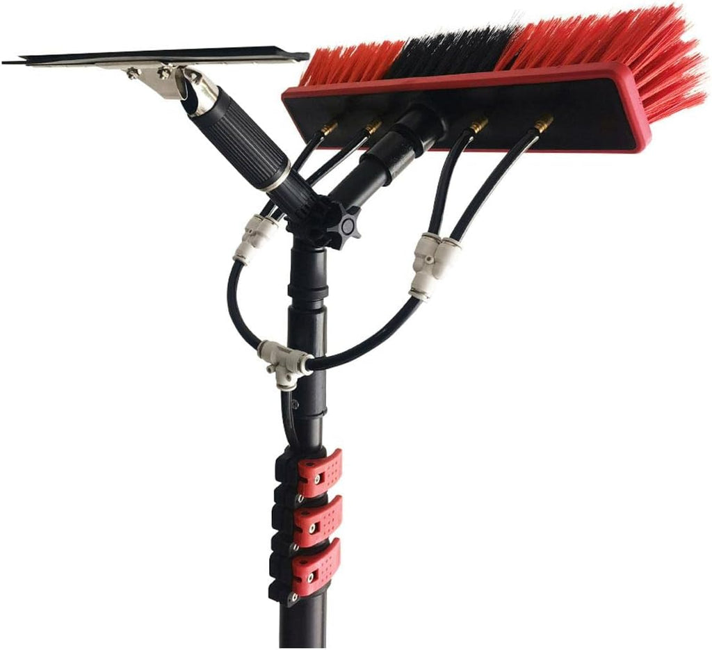 High-Strength Carbon Fiber Retractable High-Altitude Cleaning Window Brush Solar Panel Cleaning Brush Aluminum Alloy Pole Water Fed Brush,3.6 M/11.8 Ft