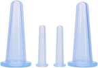 4Pcs Massage Cupping Set Silicone Mini Facial Cups Face Massager Helper Skin Care Neck Back Eyes Massaging Cup Safe to Use, Don't Worry About Burns Health Care Products (Blue)