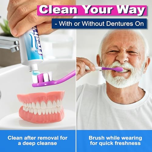 Fresh 'n Brite Denture Cleaner Paste, ADA Accepted Dual Action Formula for Fresh Breath & Gentle Care of Dentures, 1 Count