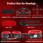 12-Piece Beginner Bondage Kit for Couples - Adjustable Plush Restraints, Soft Collar Roleplay Gear for Bedroom Intimacy Skin-Safe BDSM Sex Toys (Discreet Packaging)