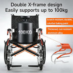 Lightweight Self-Propelled Wheelchair for Adults & Elderly - 24LB Aluminum Alloy Frame,All Terrain Puncture-Proof Wheels,Foldable with Adjustable Footrest/Armrest for Travel