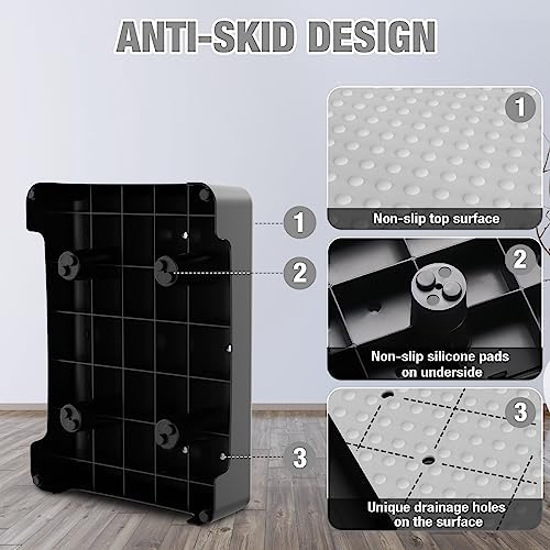 HBTower Step Stool, Mobility Step Stool for Adults & Seniors, Non-Slip Step Platform Indoor and Outdoor, Portable Step Riser, Safety Step for Car, Bedside, Office, Shower, Stairs, Grey