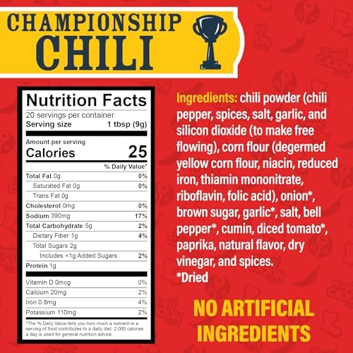 Ragin' Cajun Championship Chili Mix - Pack of 2, Gluten-Free, No MSG - Louisiana Creole Spice Blend for Beef, Pork or Turkey