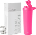 Simple Modern Stainless Steel Shaker Bottle with Ball 24oz | Metal Insulated Cup for Protein Mixes, Shakes and Pre Workout | Rally Collection | Raspberry Vibes
