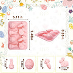 2 Pcs Easter Egg Silicone Mold Rabbit Candy Mold Bunny Chocolate Molds Silicone Carrot Cake Molds Tray Easter Baking Pan for Soap Ice Cube Candy Dessert Fondant DIY
